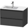 Duravit Ketho.2 - Umývadlová skrinka, 55x81x48 cm, 2 zásuvky, grafit mat K25267049490000