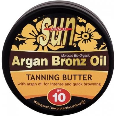 Vivaco Sun Argan Bronz Oil Tanning Butter SPF10 opaľovacie maslo s arganovým olejom pre rýchle zhnednutie 200 ml