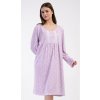 Vienetta Dámska nočná košeľa s dlhým rukávom Julie: fialová 1XL