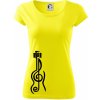 Husľový kľúč gitara - Dámske tričko Pure - 3XL ( Citrónová )