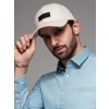 Ombre Men's baseball cap with visor and rectangular patch - cream Other One size Ombre 5902228978992