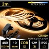LEDprodukt 2m PROFI COB 480LED/m 10W/m IP20 12V teplá b. - KOMPLETNÁ SADA