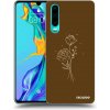 Picasee silikónový čierny obal pre Huawei P30 - Brown flowers