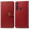 Peňaženkové kožené puzdro na Motorola Moto G8 Play - Červená