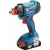 Bosch Kombinovaná sada - akumulátorový rázový utahovák GDX 180-LI + akumulátorová úhlová bruska GWS 180-LI + 2× akumu