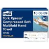 Papierové utierky, stlačené, Interfold, 2 vrstvové, 225 útržkov, H2 systém, Premium, TORK Xpress Soft Multifold, biele