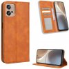 Peňaženkové kožené puzdro MAGNETIC na Motorola Moto G32 - Hnedá