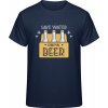 Premium Tričko - Dizajn - Save water - Drink beer - Námornícka - XXL - Pánske