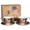 Home Elements Šálky s podšálkami 2 x 250 ml, Klimt Bozk tmavý