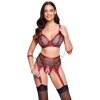 Cottelli Bondage Look Suspender Set 3-pcs 2215730 Red M