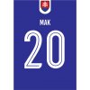 Superfutbal Maketa dresu Slovensko, modrá Rozmer: A3, Meno a číslo: Mak 20