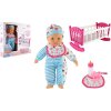 Teddies Bábika bábätko 38cm mäkké telo s cumlíkom s kolískou