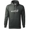 Evolúcia volejbal smeč - Mikina pánska Cape s kapucňou - 3XL ( Tm. bridlica (šedozelená) )