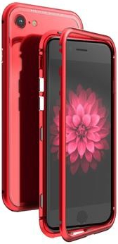 Púzdro Luphie Magneto Hard Case Glass iPhone 7/8 červené/Crystal
