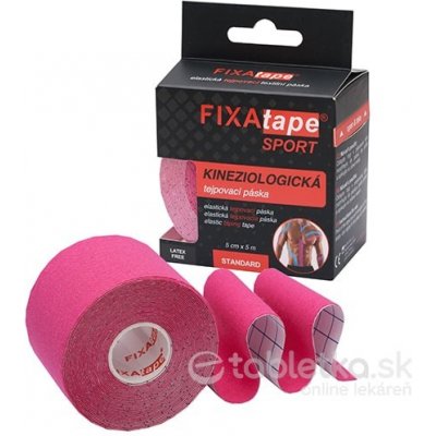 FIXAtape Sport Standard Kinesiology elastická tejpovacia páska ružová 5 cm x 5 m