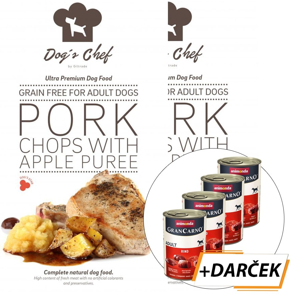 Dog´s Chef Pork Chops with Apple Puree 2 x 15 kg