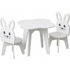 Detský stolík a dve stoličky zajačik