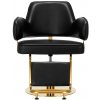 Gabbiano kadernícke kreslo Linz, zlatá/čierna farba, okrúhla základňa
