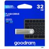 Goodram USB flash disk, USB 2.0, 32GB, UUN2, strieborný, UUN2-0320S0R11, USB A, s pútkom