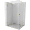MEXEN/S - Lunar-F Duo sprchovací kút skladacie dvere 80 x 75, transparent, zlato 836-080L-075P-50-00