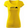 T-ričko Moto Evolution dámske tričko Farba trička: Žltá, Farba potlače: Čierna, Veľkosť: M