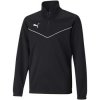 Puma Flísové mikiny Teamrise 1/4 Zip Top Jr Čierna