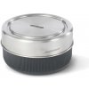 Sklenená miska na jedlo 750ml Black+Blum, sivá strieborná