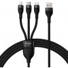 Dátový kábel Baseus s nabíjaním 3v1 - USB-C, micro USB, Lightning 120 cm