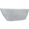 BESCO GOYA GLAM 170 x 72cm vaňa voľne stojaca oválna, s chrómovým sifónom, liaty mramor, strieborná lesklá, #WMD-170-GS