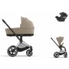 Cybex Platinum CYBEX Priam Travel Set + Aton B2 i-Size cosy beige 2024 chrome with black details