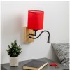 Brilagi | Brilagi - LED Nástenná lampa NUBILA WOOD 1xE27/25W/230V + LED/3W dub/červená | BG1564K