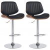 Design-Shop 2x Barová stoličkaClawson - koženka, chróm rám - orech/čierna