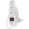 EMOS SK s.r.o. Predlžovací kábel 2 m / 3 zásuvky / s vypínačom / biely / PVC / 1 mm2 - P1312