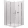 CERANO - Sprchovací kút Volpe Duo Ľ/P - 6 mm - chróm, transparentné sklo - 110x110x190 cm - zalamovacie