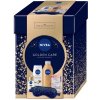 Nivea Golden Care Telové mlieko 400 ml, SG 250 ml, Roll-on 50 ml, Balzam na pery 4,8 g, maska ​​na spanie Darčekové balenie