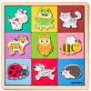 Woody Puzzle so zvieratkami, tvary-farba
