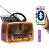 Prenosné retro rádio AM/FM s Bluetooth a solárnym nabíjaním