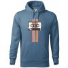 Retro kazeta - pruhy - Mikina pánska Cape s kapucňou - 3XL ( Denim )