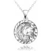 Strieborný náhrdelník MINET Zodiac znamenia LEV JMAS9408SN45