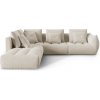 Micadoni Modulárna sedačka Bloom, 316 cm, ľavý otvorený roh – svetlá béžová