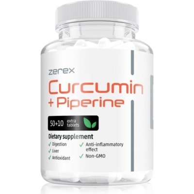 Zerex Curcumin + Piperine kapsuly na podporu ochrany buniek pred oxidačným stresom 60 kapsúl