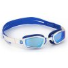 Plavecké okuliare Ninja bielo-modré/modro zrkadlové šošovky