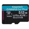 Kingston MicroSDXC karta 512GB Canvas Go! Plus, R:170/W:90MB/s, Class 10, UHS-I, U3, V30, A2 SDCG3/512GBSP