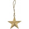Mars & More Dekorácia zlatá antik kovová hviezda na jutovom povrázku - 10*0,3*10cm - Mars & More