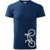 Bicykel na výšku - Klasické pánske tričko vyššej gramáže - 4XL ( Polnočná modrá )