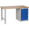 Manutan Dielenský stôl Weld s 5 zásuvkami, 84 x 150 x 68,5 cm, sivý