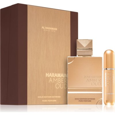 Al Haramain balzamber Oud Gold Edition Extreme EDP 60 ml + balzamber Oud Gold Edition Extreme plniteľný rozprašovač parfémov darčeková sada