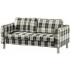 Dekoria Poťah na sedačku Karlstad (nerozkladací, 2-miestny, krátky), čierno - biele káro, 165 x 89 x 64 cm, Edinburg, 115-74