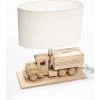 HELLUX Detská stolná lampa NÁKLADNE AUTO - POKLADNIČKA E27 drevo / biele tienidlo 4112409