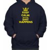 Fajntričko Mikina KEEP CALM BECAUSE SHIT HAPPENS, Farba tmavo modrá, Strih/ Variant Pánsky/UNISEX